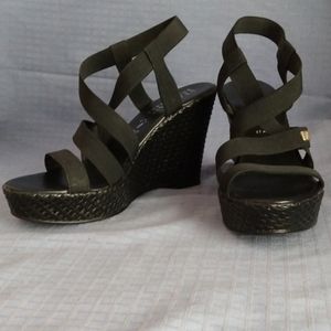 Italian Shoemakers All Black Wedge Sandal